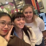 Caitlyn's Vietnam trip — Caitlyn, her mother and their My Viva Tour planner together in Hanoi at Christmas