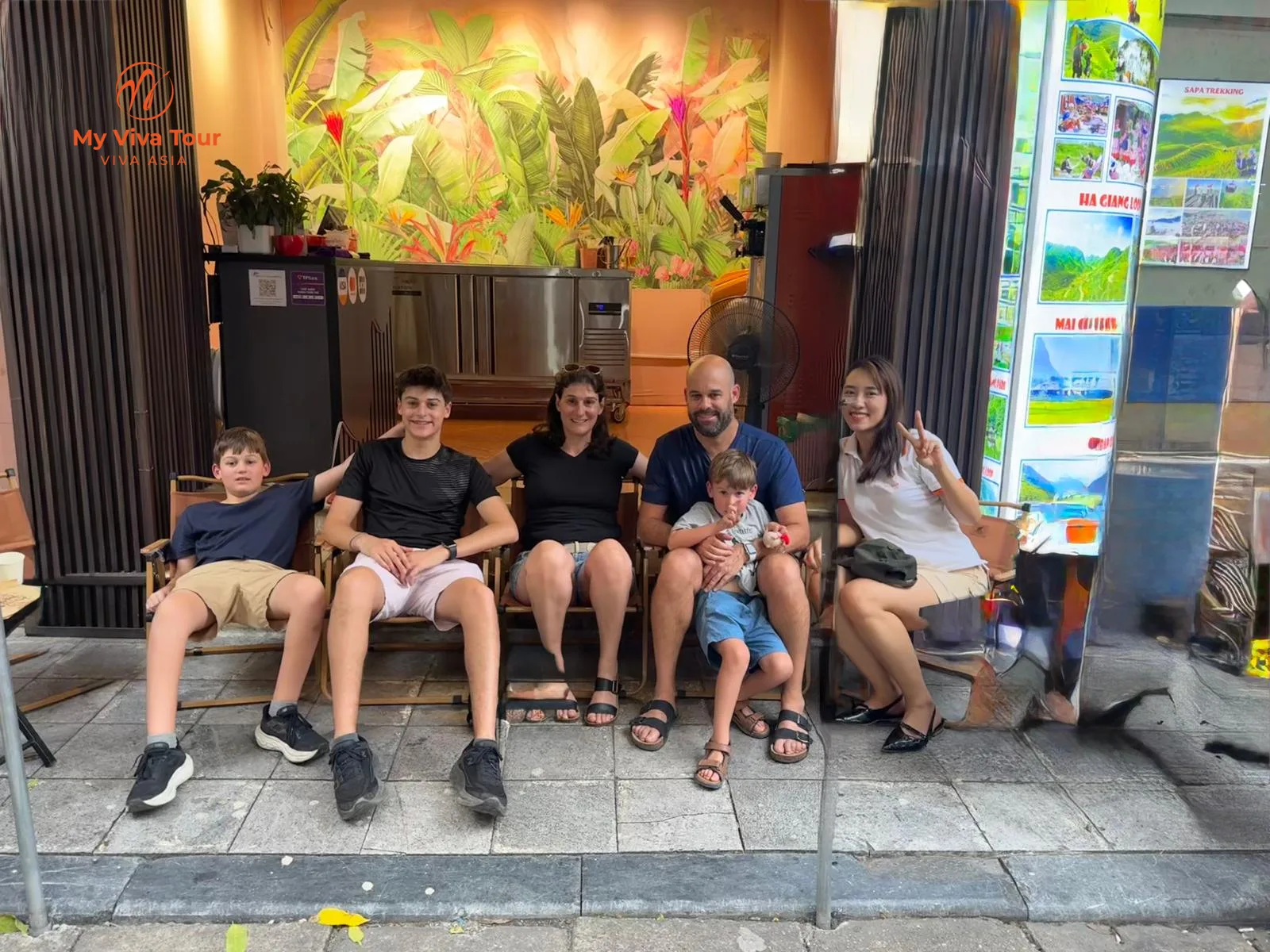 The Dana family with one of the My Viva Tour team in Ha Noi, Vietnam