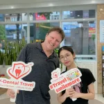 Gary's Vietnam dental trip — Gary at the Hanoi dental clinic with his My Viva Tour consultant