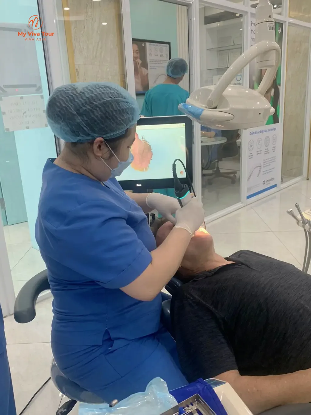 Dental scan and check-up during Gary's Vietnam dental trip in Hanoi
