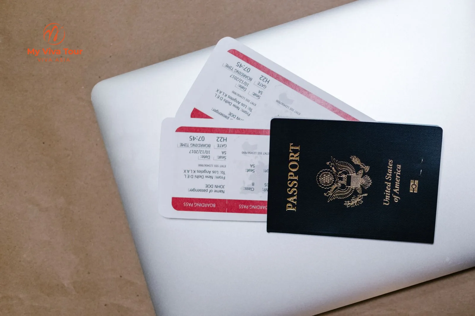 Vietnam visa for US citizens — United States passport and boarding passes ready for a Vietnam trip
